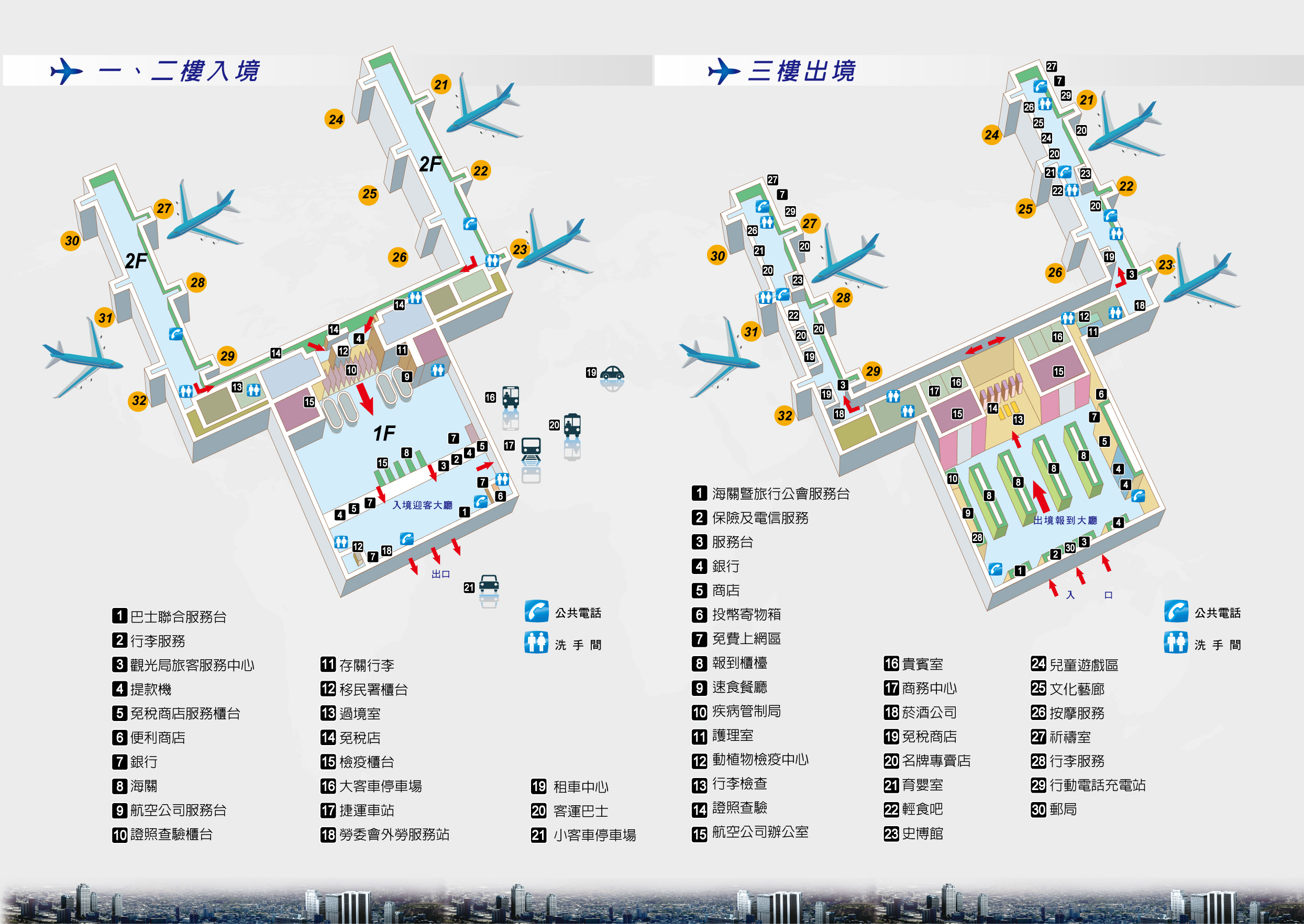 2. 高雄國際航空站旅客服務指南中文反面