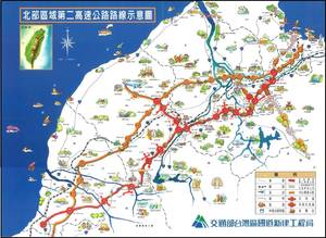 北部區域第二高速公路路線示意圖