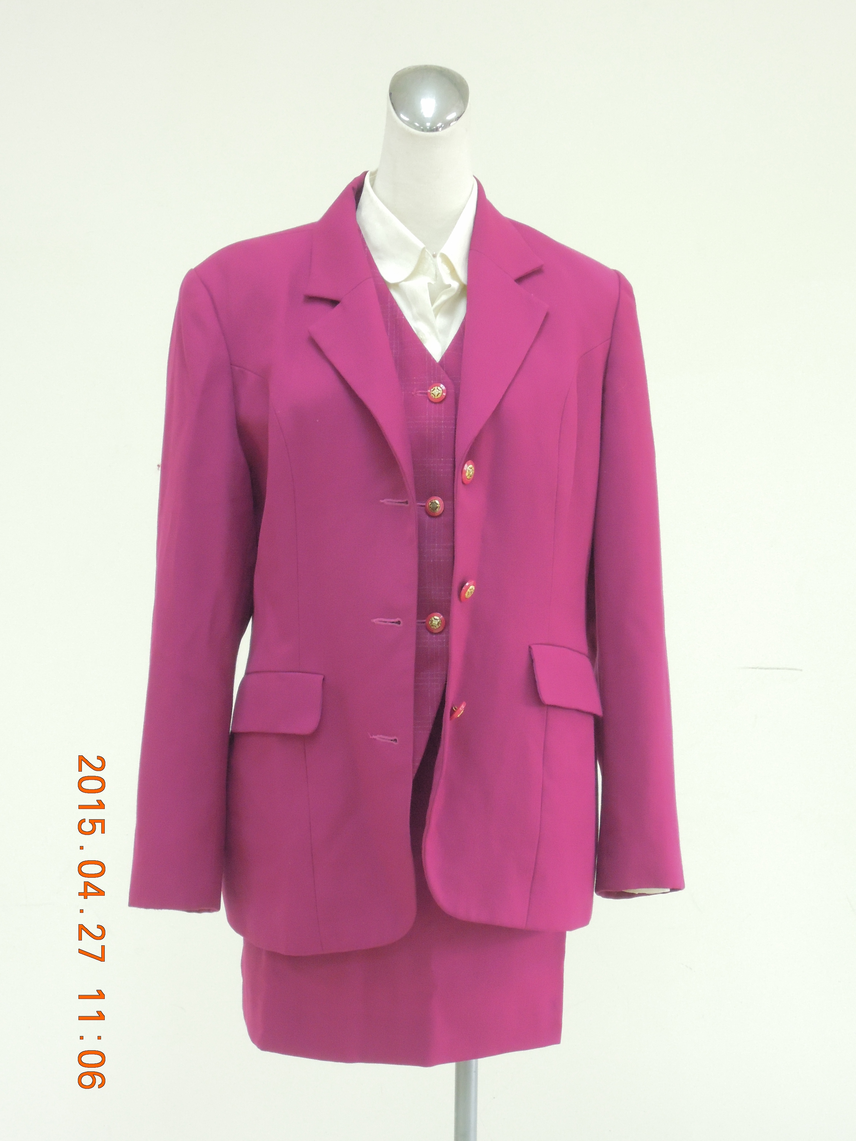 收費員制服之80至89年代冬季紫紅色套裝2